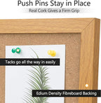 Cork Board Bulletin Board 30 x 42, Oak Framed 4x3 Corkboard, Office Board for Wall Decor, Large Wall Mounted Notice Pin Board with 15 Push Pins for School, Home & Office