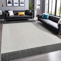 Modern Micro Loop Indoor Area Rugs for Living Room Bedroom Kitchen Geometric Striped Black-White 4x6 Luxury Durable Low and High Pile Non-Shedding Stain Resistant Soft Area Carpet 4 x 6