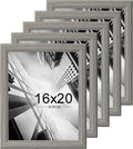 KTKDE 16x20 Picture Frame Set of 5,Studio Gallery 16 by 20 Poster Frame Gray Wooden, Large Frame for Photos, Posters - Art Prints best gift