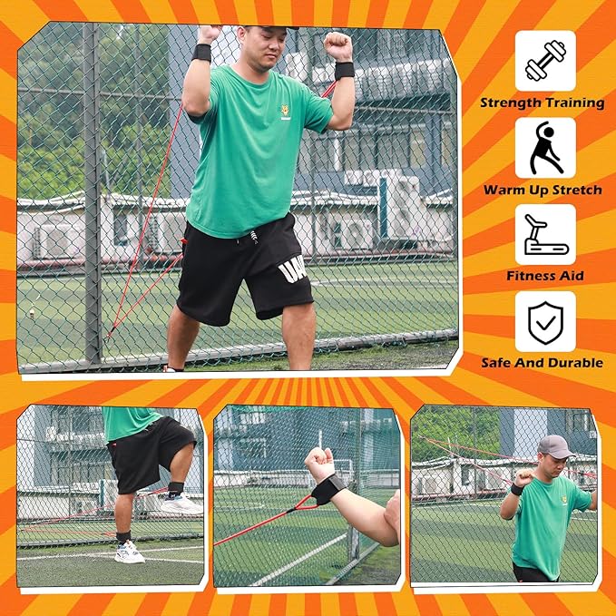 Zomiboo Baseball Bands Sports Resistance Exercise Bands Arm Strength Training Softball Baseball Pitching Training Workout Equipment for Youth Adult