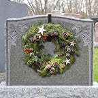 Blulu 2 Pcs Headstone Wreath Hanger Adjustable 6"- 11" Cemetery Tombstone Wreath Holder Black Stands Hook for Christmas Outdoor Grave Marker Cemetery Gravestone Flowers Decorations