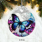 Butterfly Gifts for Women, Stained Glass Ornaments, Purple Butterfly Decorations, Hanging Holiday Presents Idea, Car Hanging Ornaments, Car Charm, Mirror Accessories