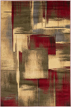 Unique Loom Barista Collection Area Rug - Timor (6' 1" x 9' Rectangle, Multi/Red)