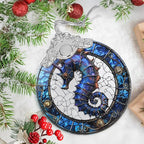 Sea Horse Stained Glass Orament - Christmas Ornament - Christmas Decorations for Tree - Holiday Present ldeas - Gift Exchange