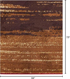 Unique Loom Barista Collection Area Rug - Mundo Nova (5' 4" Square, Beige/Blue)