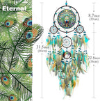 Large Dream Catchers,Dream Catchers for Adults,Dream Catcher Wall Hangings,Peacock Suncatcher,Stained Ornament,Gifts for Women,Lovers,Couple,Friend,Bestie