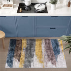 Ciicool Modern Abstract Area Rug 2x3 Washable Small Entryway Rugs, Non-Slip Low Pile Throw Rug, Foldable Kitchen Bathroom Rugs, Yellow Grey Blue Floor Carpet for Entrance Bedroom Indoor Doormat