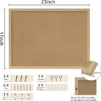 DAHAPYBOO Cork Board Bulletin Board,23x17 Cork Board for Office with Pin Oak Wood Boards,Message Board or Vision Board Decoration.Board Wood 1Pack