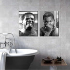 Framed Funny Bathroom Canvas Wall Art Set of 2 - Black and White Vintage Comedy Movies Posters, Funny Toilet Humour Smell Wall Decor Prints for Bathroom Decor 16x24in