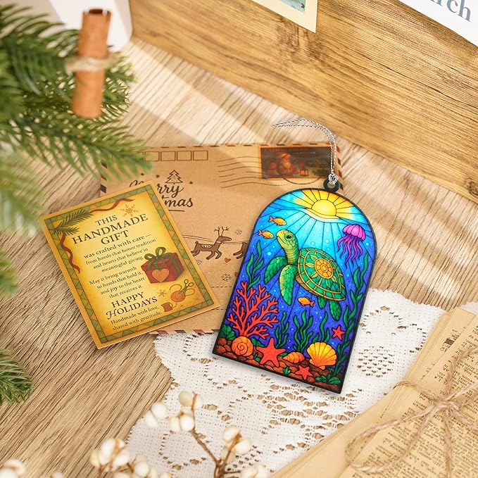 Bring Ocean Beauty to Your Christmas Tree, Christmas Ornaments 2026, Sea Turtle Gifts for Women, Acrylic Hanging Ornaments Ocean Turtle Pendant Decorations, Beach Christmas Ornaments for Home Decor