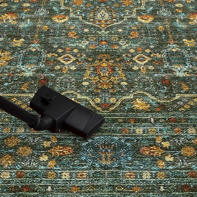 Keen Home Design 2x10 Rug - Machine Washable Runner Rug with Non-Slip Backing, Ideal for Hallway, Entryway, Kitchen, Laundry Room - Vintage, Easy Clean, Durable, Low Pile - (2'6" x 10')