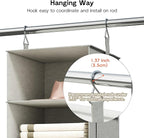 Vailando 6-Shelf Hanging Closet Organizer with 3 Drawers, 2 Separable 3-Shelf Closet Organizers and Storage for Wardrobe Organization, Hanging Dresser for Nursury & Dorm Clothes Organizer