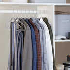 Amazon Basics Space Saving Heavy Duty Non-Slip Velvet Suit Hangers with Horizontal Tie Bar, Sturdy for Clothes Organization and Storage, Dark Gray, 50-Pack