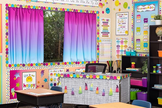 Teacher Created Resources Purple and Blue Color Wash Creative Class Fabric for Classroom Bulletin Boards, Pillows, Curtains, and Crafts