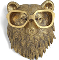 UITWMKTG Gold Animal Head Wall Decor Wall Sculpture Home Decor Statue for Living Room Office Bedroom Modern Decor for Men Women Bear
