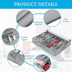 INAYA Under Bed Shoe Storage Organizer 2 Pack, Fits 32 Pairs, Large Underbed Shoe Box Storage Containers, Clear Foldable Shoes Organizer Under the Bed Sturdy Structure with Hard Bottom Support