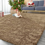 OLANLY 9x12 Machine Washable Large Area Rugs for Living Room, Bedroom, Soft Fluffy Shaggy Bedside Rug, Indoor Floor Carpet for Kids Girls and Boys, Dorms, Nursery, Home Decor Aesthetic, Taupe