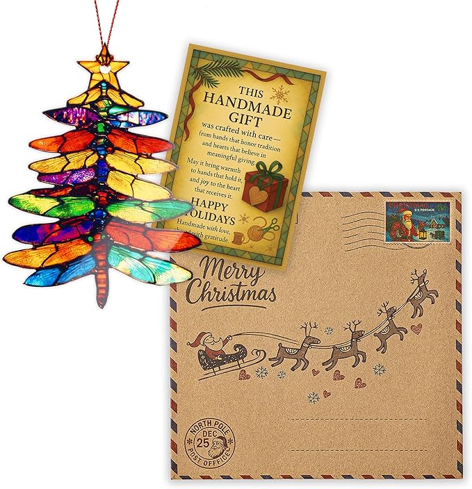 Dragonfly Gifts for Women Friends, Mom Gifts, Dragonfly Ornament for Christmas Tree Decoration, Symbol of Love, Hope & Transformation, Dragonflies Suncatcher Decor, Birthday Gift for Mom