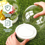 Tuanse 4 Pieces Glass Dome Display Showcase Glass Globe and Display Dome with Wood Base DIY Craft Keepsake Globe Case Gifts for Women Wedding Tabletop Centerpiece Decoration(White)