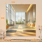 Hasipu Home Gym Mirror, 95"x40" Each, 2-Pack Frameless Wall Mounted Mirrors with Glass Clamps & 2 Aluminum Rail, Large Body Mirror for Home Gym, Yoga Studio, Bedroom, Silver Tempered Glass