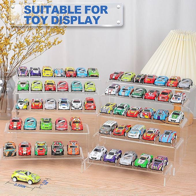 Aheroi Acrylic Risers, 20 Pcs 4 Set Display Stands, Clear Rectangular Risers for Decor, Cupcake Funko, Shoe Display (1-3-4-5-6IN)