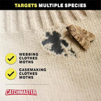 Catchmaster Clothing Moth Traps with Premium Extra Strength Odorless Pheromone Technology – Red, XL, Extra-Strength Glue – Traps & Targets Casemaking and Webbing Moths - 6-Pack