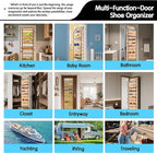 10 Tier Over The Door Organizer - Heavy Duty Hanging Storage Rack with Sturdy Oxford Fabric, Holds 20+ Pairs of Footwear, Boots & Sneakers, Saves 50% Closet Space(Beige)