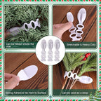 6 Pcs Christmas Wreath Holder Ties - 8.5" Adhesive Silicone Straps - Stretchable Hangers for Garland Mantle Stairways Decoration