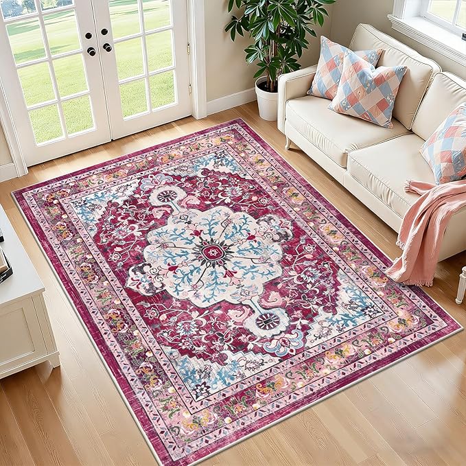 U'Artlines Area Rug 5x7 Boho Washable Soft Carpet for Living Room Bedroom Dining Room Office Indoor Rugs for Home Decor