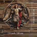 St. Michael San Miguel Arcangel Wall Pediments Home Decor Door Sign Plaques Hanging Pendant Decorations Batter Guard Angel Christian Religious Ornaments (M)