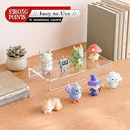 Sezanrpt Acrylic Shelf Riser 8x3.9x1 pack of 2, Countertop Acrylic Display Storage Organizer for Figure, Cosmetics, Bags, Shoes, Toys, Collectibles, 8x3.9x1 Inch