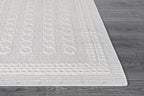 Micro Loop Indoor Rug White 9x12 Boho Geometric Neutral Area Rugs for Living Room Soft Luxury Modern Low and High Pile Durable Stain Resistant Non-Shedding Indoor Area Carpet 9 x 12