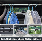 Heavy Duty Telescopic Car Clothes Hanger Bar - Adjustable 30''-66'' Garment Rack Travel Closet Hanging Rod for Vehicle Truck SUV RVs Extendable Metal Pole for Automobile Clothing Organizers & Storage