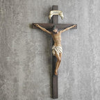 BC Catholic Crucifix Wall Cross, 10" H Jesus Christ Cross for Wall, Catholic art of Home Altar, Crucifijos Catolicos, Religious Gift for Dad, Handpainted Renaissance Sculpture by Buildclassic