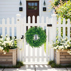 U'Artlines 20" Front Door Wreaths Artificial Spring Summer Greenery Hanging Garland for Home Wedding Wall Window Decoration (20'' Boxwood,1)