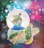 CoTa Global Green Sea Turtle Egg Snow Globe Decor - Elegant Pink Sparkle Glitter Inside The Snow Globe, Animal Figurines for Kids and Adults, Collectible Snow Globes for Birthday, Christmas - 65 mm