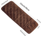 Brilliant Sunshine Chocolate Velvet Couch Armrest 5 Pockets Organizer, Slip Resistant Recliner Armchair Caddy, Washable Remote Controls Holder, Storage for Magazine, Tablet, iPad, 35×13", Chocolate