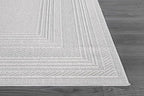 Micro Loop Indoor Rug White 5x7 Boho Geometric Neutral Area Rugs for Living Room Soft Luxury Modern Low and High Pile Durable Stain Resistant Non-Shedding Indoor Area Carpet 5 x 7