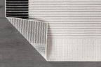 Modern Micro Loop Indoor Area Rugs for Living Room Bedroom Kitchen Geometric Striped Black-White 6x9 Luxury Durable Low and High Pile Non-Shedding Stain Resistant Soft Area Carpet 6 x 9