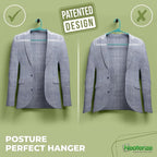 NEATERIZE Clothes Hangers Plastic 20 Pack for Adults - Plastic Hangers, The Perfect Coat Hanger and Space Saving Clothes Hangers for Closet, Percheros Ganchos para Colgar Ropa Hangars - Aqua Hangers