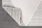Modern Micro Loop Indoor Area Rugs for Living Room Bedroom Kitchen Geometric Triangle White 6x9 Luxury Durable Low and High Pile Non-Shedding Stain Resistant Soft Area Carpet 6 x 9