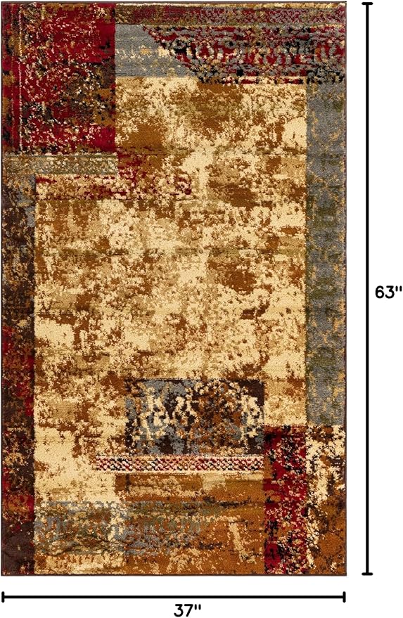 Unique Loom Barista Collection Area Rug - Arusha (3' 1" x 5' 3" Rectangle, Beige/Black)