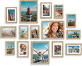 Vittanly 15 Pack Picture Frames Collage Wall Decor, Multi Sizes Including 3pcs 8x10, 6pcs 5x7 and 6pcs 4x6 Photo Frames, Gallery Frame Set for Wall or Tabletop Display, Light Wood