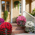 Faux Geraniums Artificial Flowers for Outdoors Spring Porch Outside Decor, 2PCS Hotpink Silk Geraniums Vines Fake Hanging Plants UV Resistant Look Real for Outdoor Planters Patio Garden Balcony Home