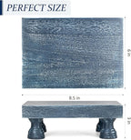 EOSAHR Decorative Display Risers for Home Decor - Wood Pedestal Stand for Kitchen Decor and Countertop Organizer - Ideal for Apartment Essentials (Blue)