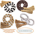 Boho Wood Decorative Beads & Tassel Garland Black
