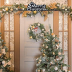MorningRo 35.5" - 63" Christmas Garland Hanger for Front Door Adjustable Wreath Hanger No Nails or Screws Heavy Duty Black Metal Hook with Christmas Sign for Different Door Holding Wreath Xmas Decor