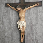 BC Catholic Crucifix Wall Cross in 24" H Jesus Christ indoor Home Decor Collectable Religious Gifts Renaissance Sculpture handmade By Buildclassic