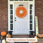 26 Inch Fall Wreaths for Front Door Outside，Realistic Autumn Wreath Outdoor，Large Halloween Thanksgiving Artificial Flowers Wreath，Fall Decorations for Home Front Porch Yard Window Farmhouse Decor