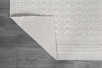 Micro Loop Indoor Rug White 5x7 Boho Geometric Neutral Area Rugs for Living Room Soft Luxury Modern Low and High Pile Durable Stain Resistant Non-Shedding Indoor Area Carpet 5 x 7